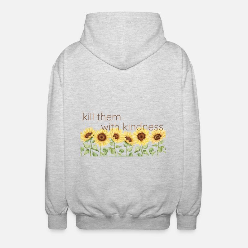 kill them with kindness - Unisex Kapuzenjacke - Hellgrau meliert