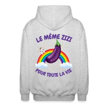 Team Mariée, EVJF, Cadeau Future Mariée - Veste à capuche unisexe - gris clair chiné - Dos - AI Model Male 185 light (185cm)