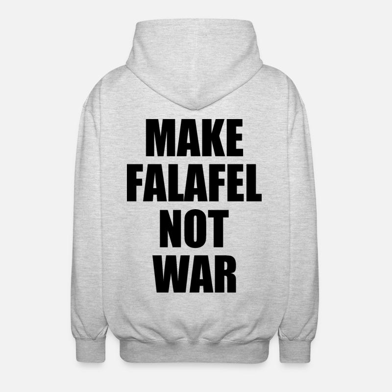 Make falafel not war - Veste à capuche unisexe - gris clair chiné