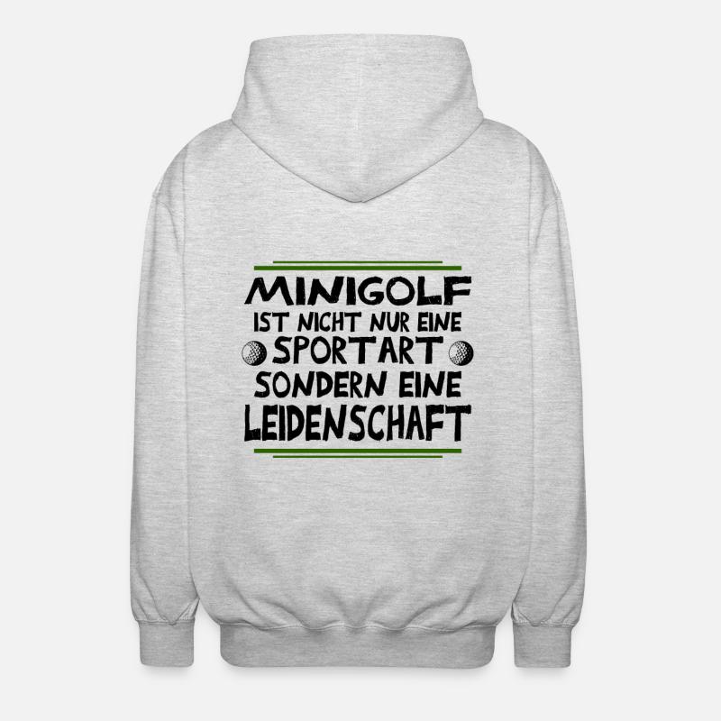 Minigolf Leidenschaft - Unisex Kapuzenjacke - Hellgrau meliert