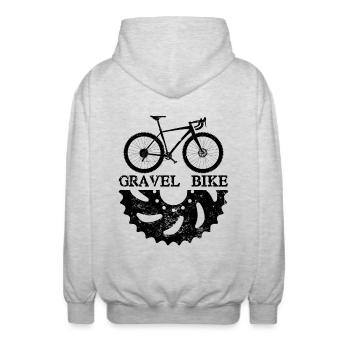 conception d'un vélo de gravier - Veste à capuche unisexe - gris clair chiné - Dos - AI Model Male 185 light (185cm)