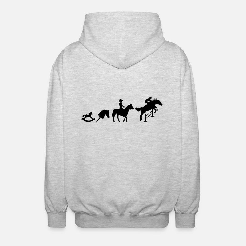 Evolution Springreiter - Unisex Kapuzenjacke - Hellgrau meliert