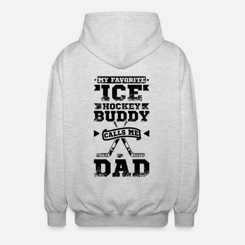 Dad Eishockey Duddy - Unisex Kapuzenjacke - Hellgrau meliert