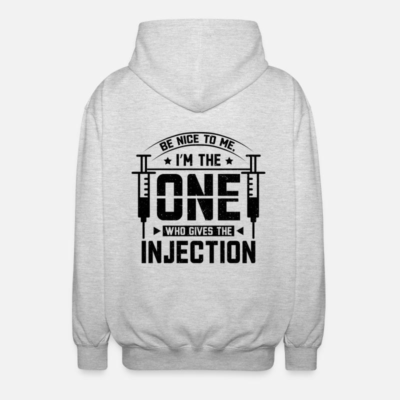 L’infirmière administre l’injection - Veste à capuche unisexe - gris clair chiné