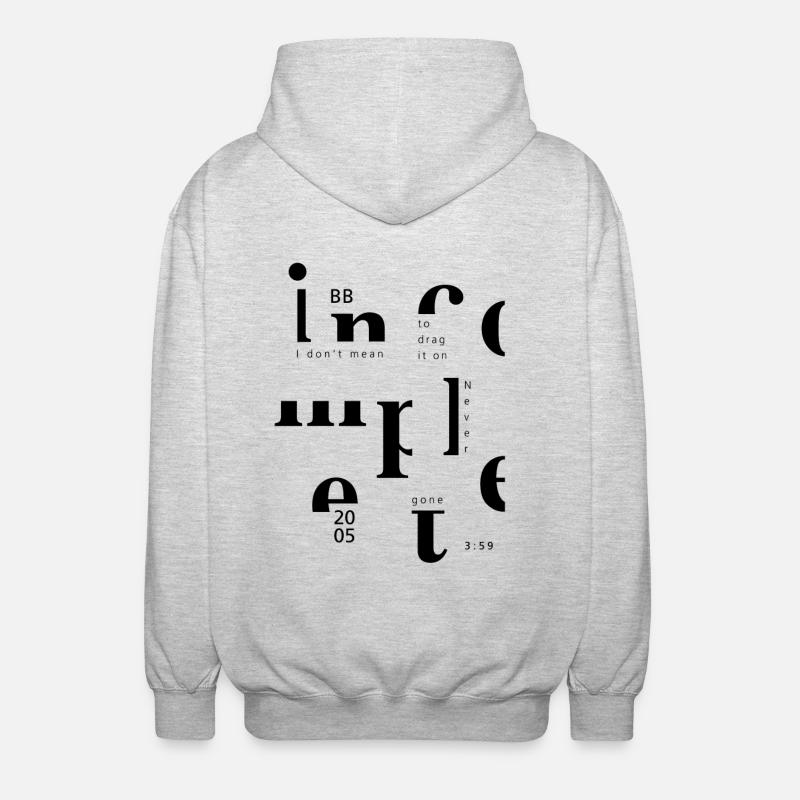 incomple ... - Veste à capuche unisexe - gris clair chiné