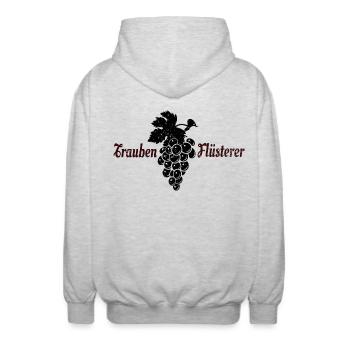 Trauben Flüsterer Wein Weintrinker Winzer - Unisex Kapuzenjacke - Hellgrau meliert - Hinten - AI Model Male 185 light (185cm)