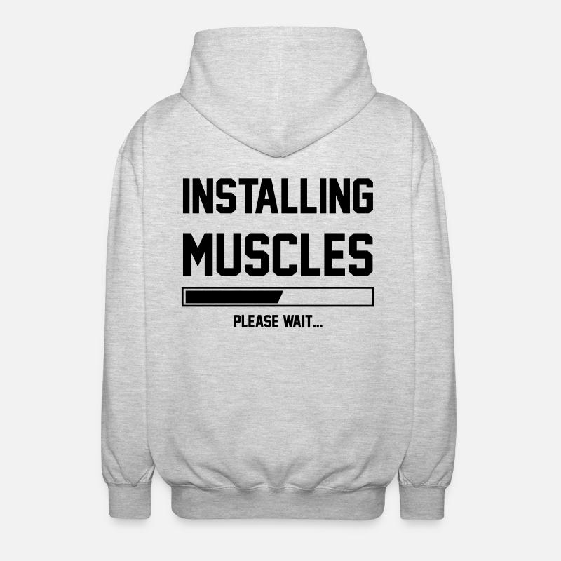 Les muscles - Veste à capuche unisexe - gris clair chiné