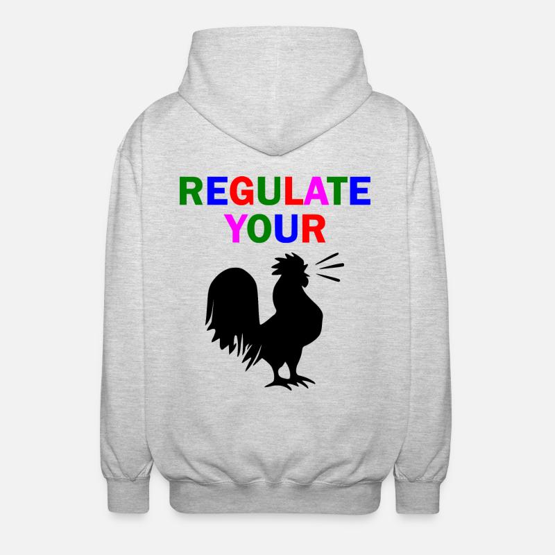 regulate your chicken - Unisex Kapuzenjacke - Hellgrau meliert