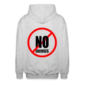 No excuses - Veste à capuche unisexe - gris clair chiné - Dos - AI Model Male 185 light (185cm)
