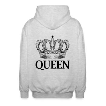 Queen - Unisex Kapuzenjacke - Hellgrau meliert - Hinten - AI Model Male 185 light (185cm)