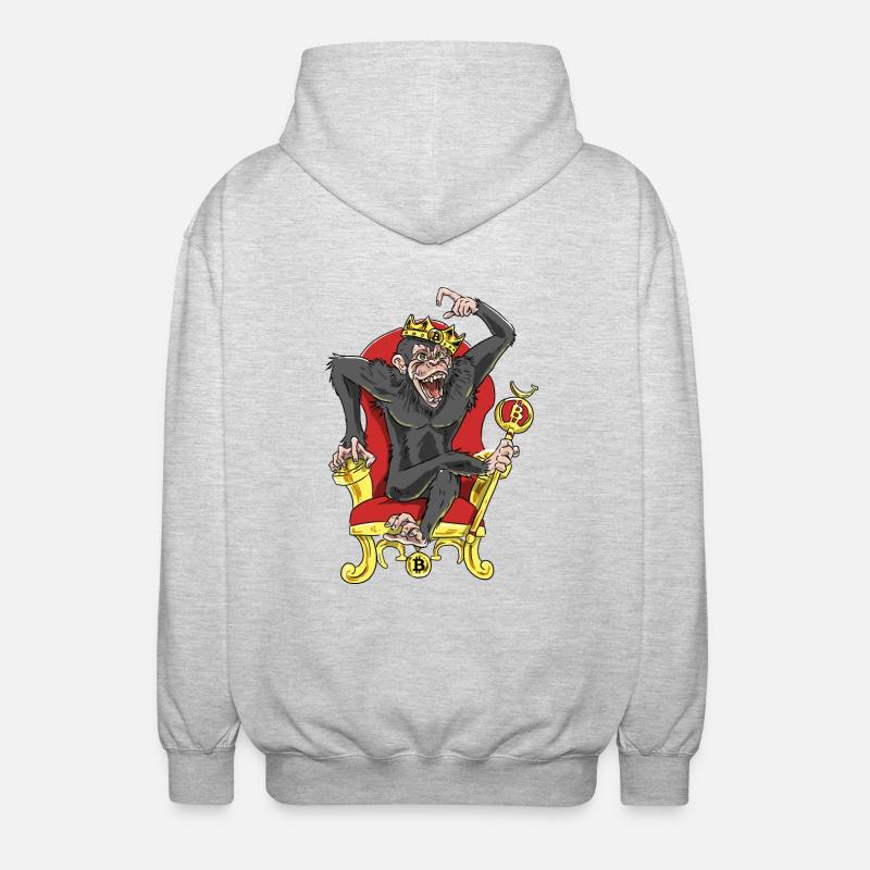 Bitcoin Monkey King - Beta Edition - Unisex Hooded Jacket - light heather grey