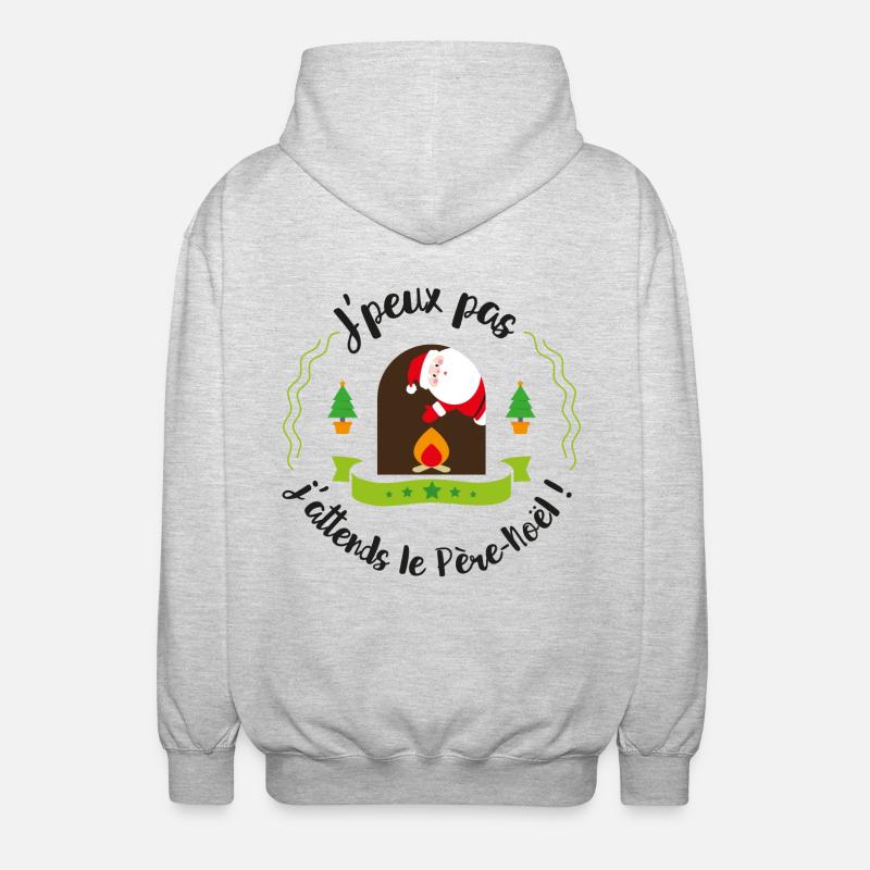 J'peux pas... j'attends le Père-Noël ! - Veste à capuche unisexe - gris clair chiné