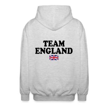 angleterre - Veste à capuche unisexe - gris clair chiné - Dos - AI Model Male 185 light (185cm)