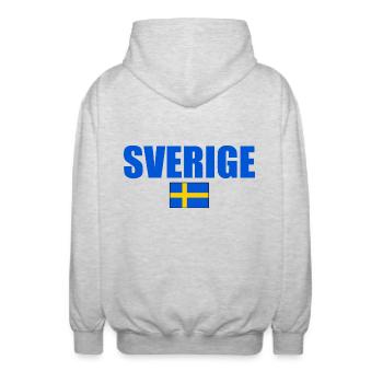 Sverige - Unisex Kapuzenjacke - Hellgrau meliert - Hinten - AI Model Male 185 light (185cm)