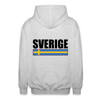 sverige - Unisex Kapuzenjacke - Hellgrau meliert - Hinten - AI Model Male 185 light (185cm)