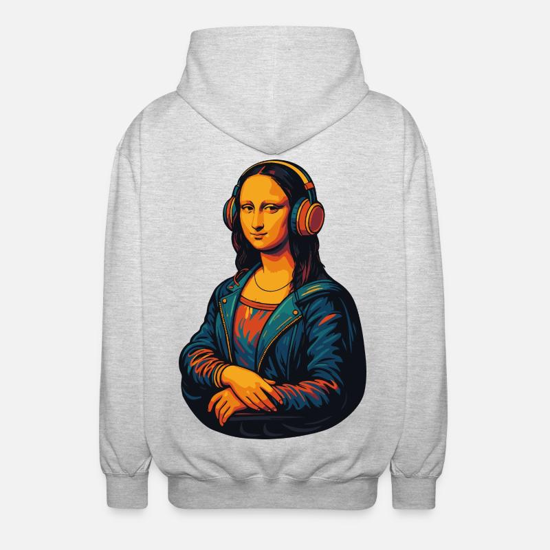 La Joconde (à peine) distraite - Veste à capuche unisexe - gris clair chiné