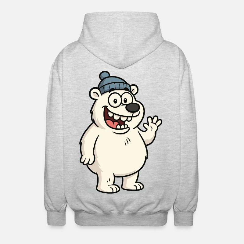 Ours mignon avec un chapeau - Veste à capuche unisexe - gris clair chiné