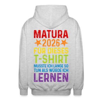 Matura 2026 - Veste à capuche unisexe - gris clair chiné - Dos - AI Model Male 185 light (185cm)