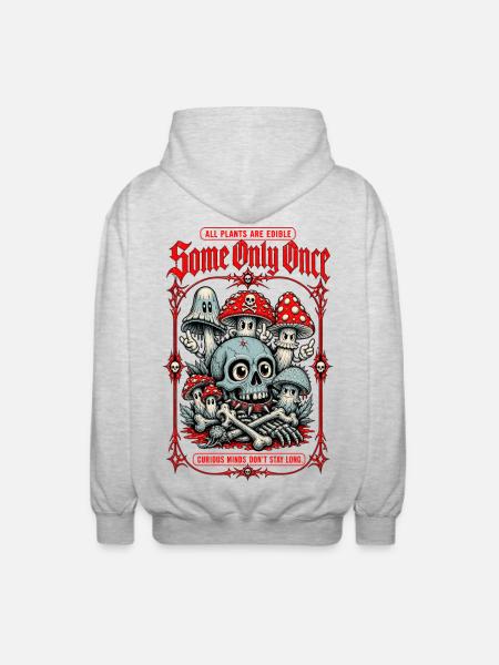 Some Only Once Organic Plantlover - Unisex Hooded Jacket - light heather grey