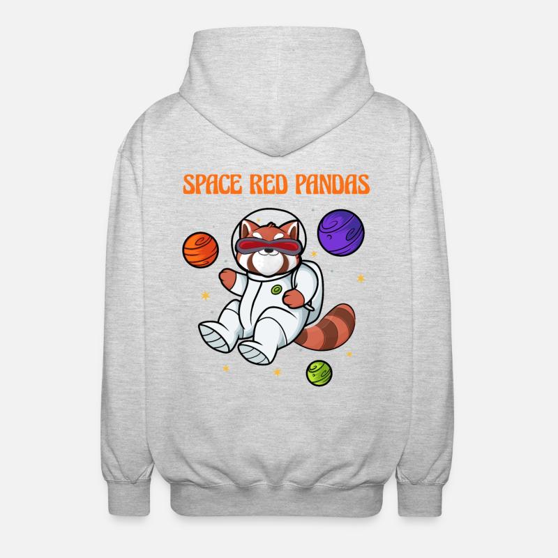 Pandas roux de l’espace - Veste à capuche unisexe - gris clair chiné
