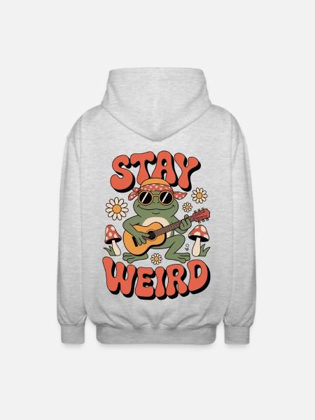 Hippie Stay Weird - Unisex Hooded Jacket - light heather grey