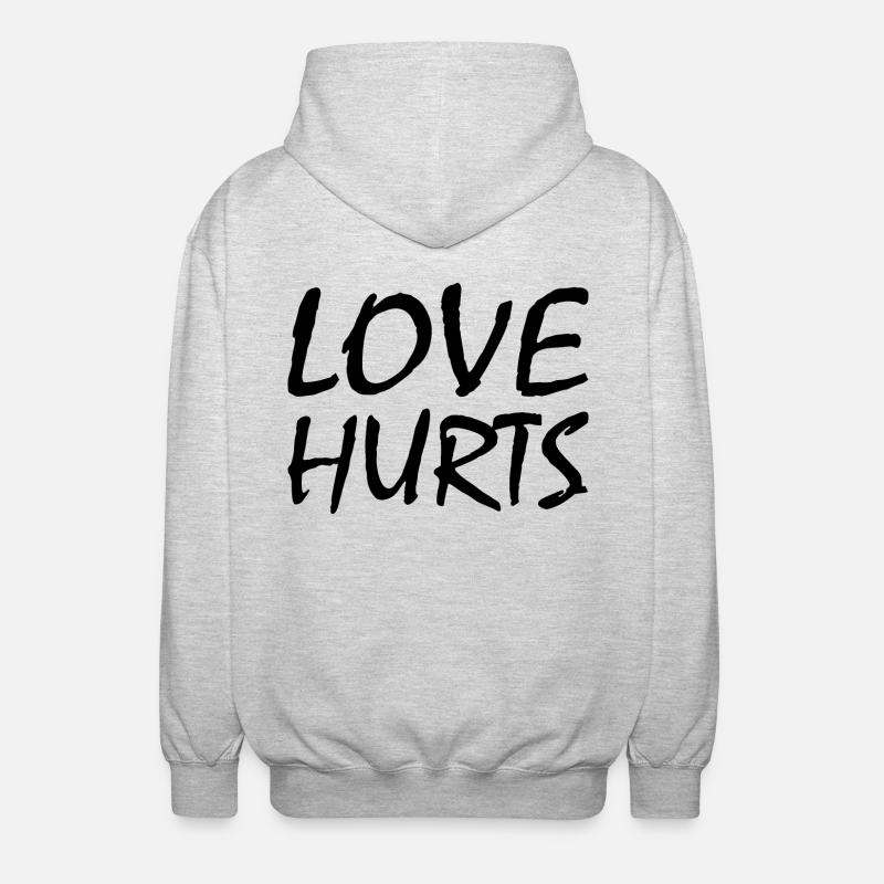 Love hurts - Unisex Kapuzenjacke - Hellgrau meliert