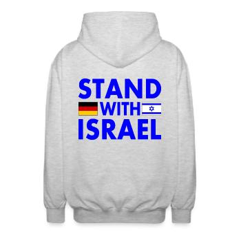 Israel - Unisex Hooded Jacket - light heather grey - Back - AI Model Male 185 light (185cm)