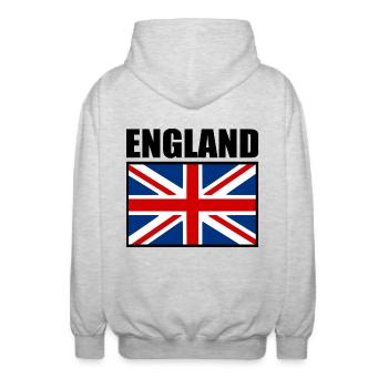 angleterre - Veste à capuche unisexe - gris clair chiné - Dos - AI Model Male 185 light (185cm)