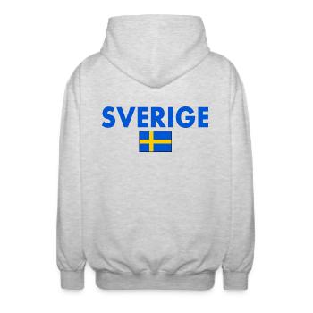 sverige - Unisex Kapuzenjacke - Hellgrau meliert - Hinten - AI Model Male 185 light (185cm)