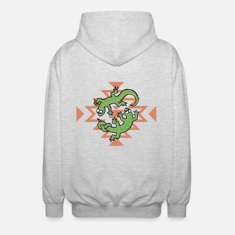 Klettern, Eidechse - Unisex Kapuzenjacke - Hellgrau meliert