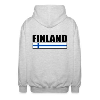 Finlande - Veste à capuche unisexe - gris clair chiné - Dos - AI Model Male 185 light (185cm)