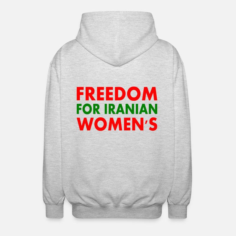 Freedom for iranian womens - Veste à capuche unisexe - gris clair chiné