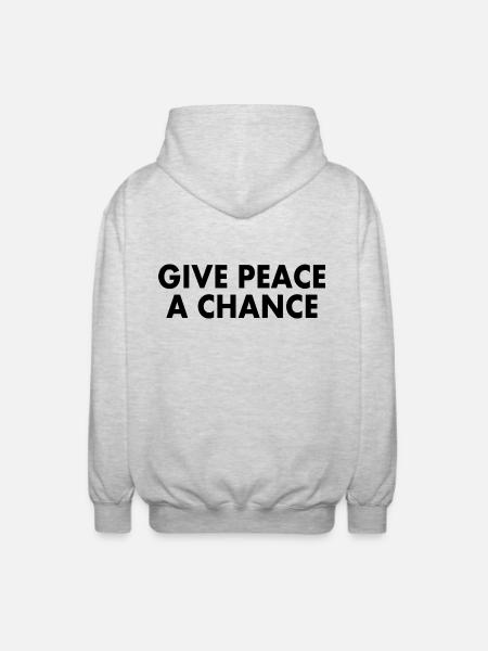 Give peace a chance - Unisex Hooded Jacket - light heather grey