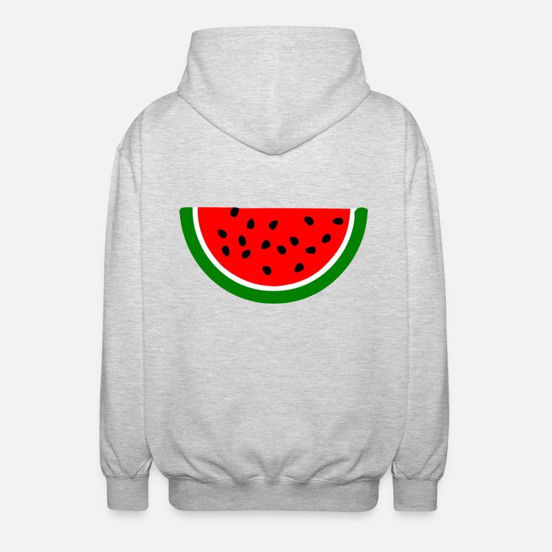 Wassermelone Melone - Unisex Kapuzenjacke - Hellgrau meliert