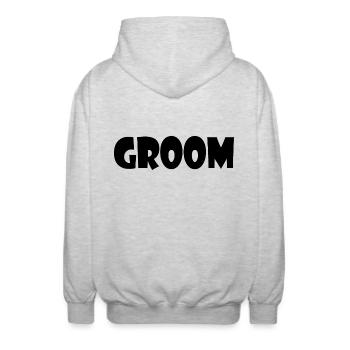 Groom - Unisex Kapuzenjacke - Hellgrau meliert - Hinten - AI Model Male 185 light (185cm)