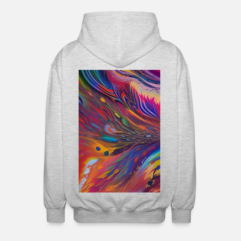 Abstrakte Kunst - Unisex Kapuzenjacke - Hellgrau meliert