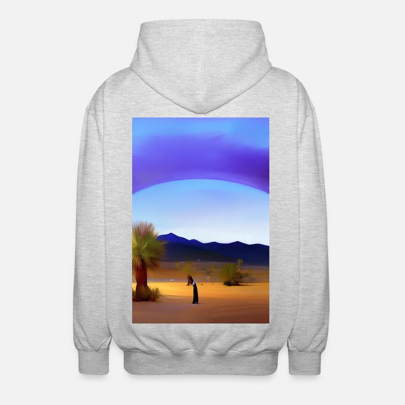 Arabische Wüste - Unisex Kapuzenjacke - Hellgrau meliert