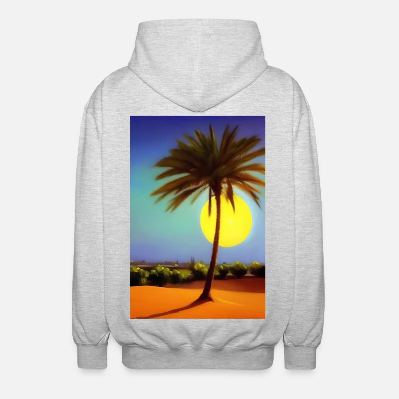 Arabische Wüste - Unisex Kapuzenjacke - Hellgrau meliert