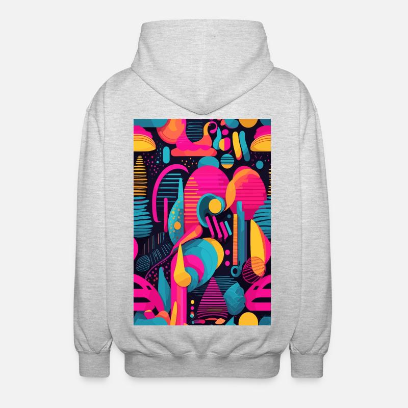 Modèle abstrait moderne - Veste à capuche unisexe - gris clair chiné