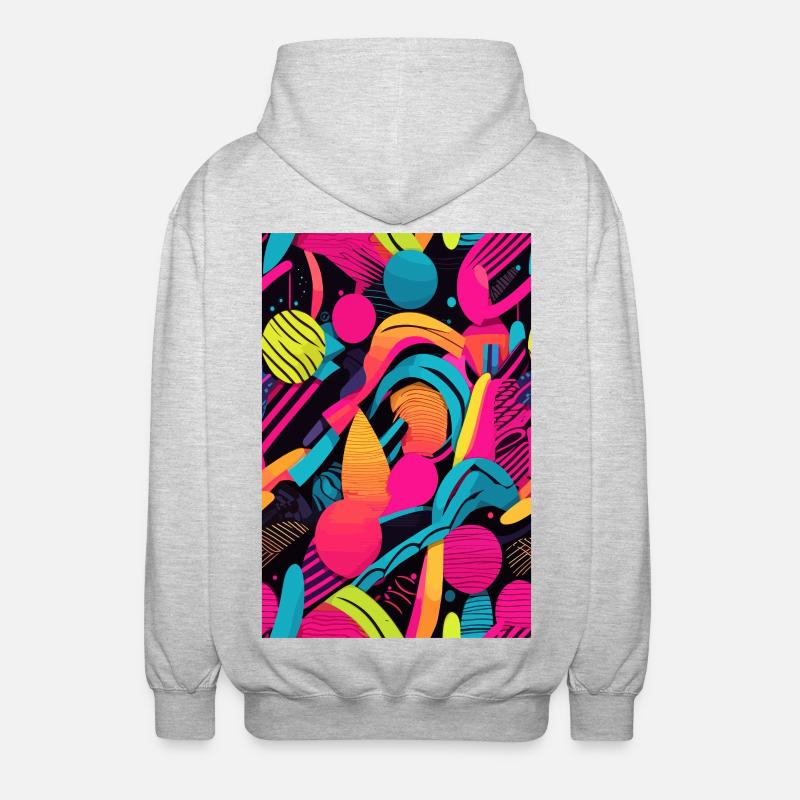 Modernes Abstraktes Muster - Unisex Kapuzenjacke - Hellgrau meliert