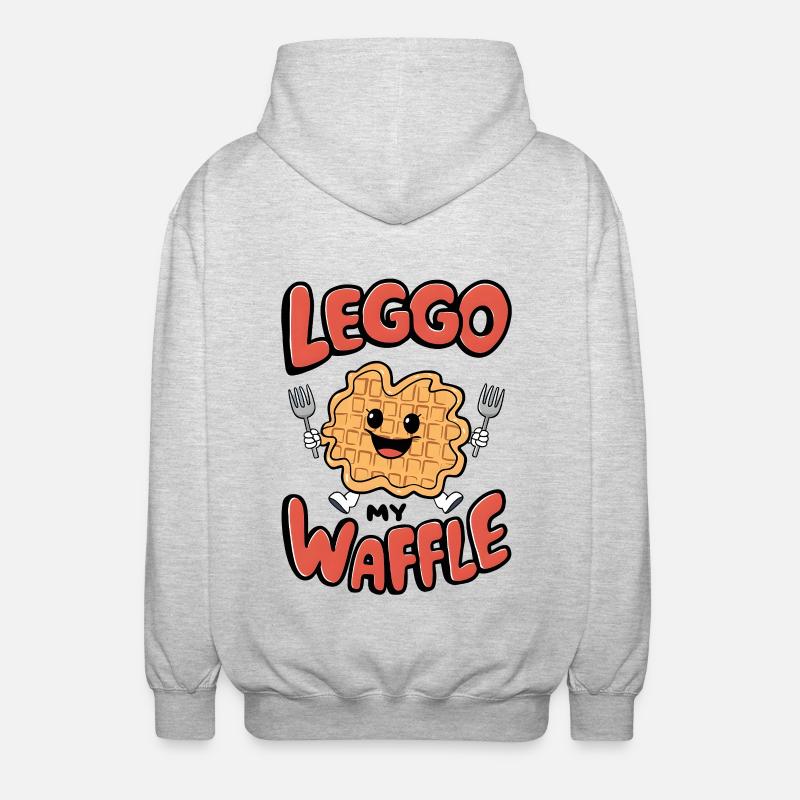 Leggo My Waffle - Unisex Kapuzenjacke - Hellgrau meliert