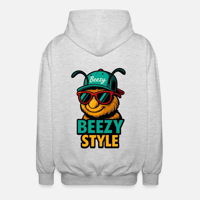 Beezy Style Biene Cap - Unisex Kapuzenjacke - Hellgrau meliert