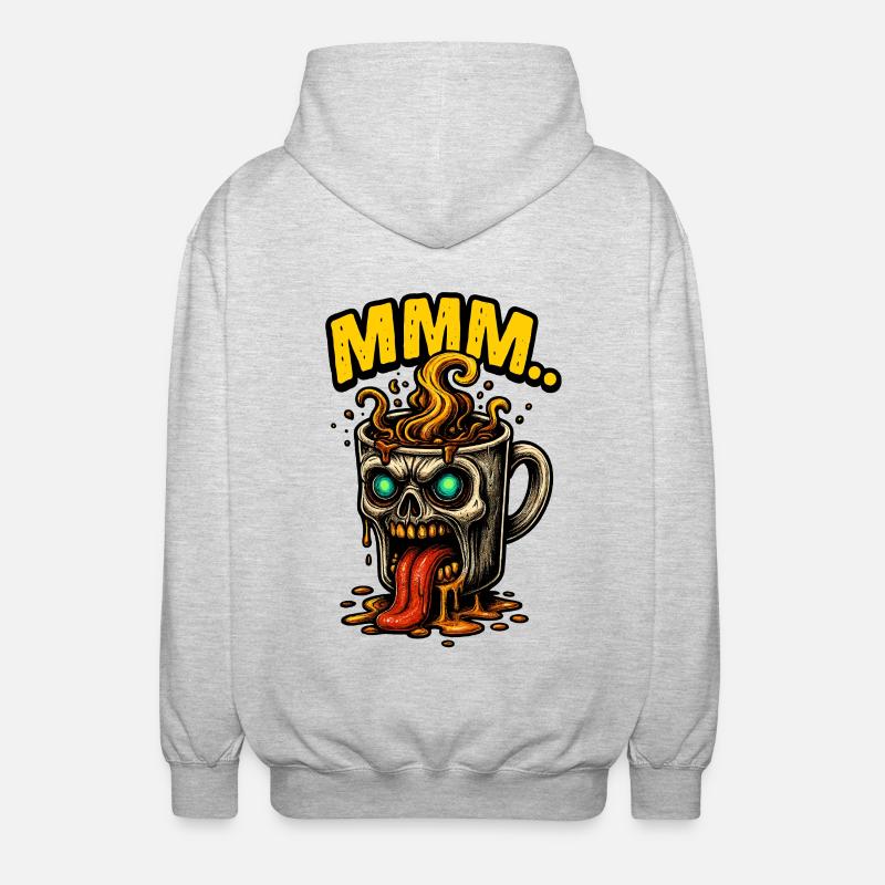 MMM Dämonenkaffee Becher - Unisex Kapuzenjacke - Hellgrau meliert