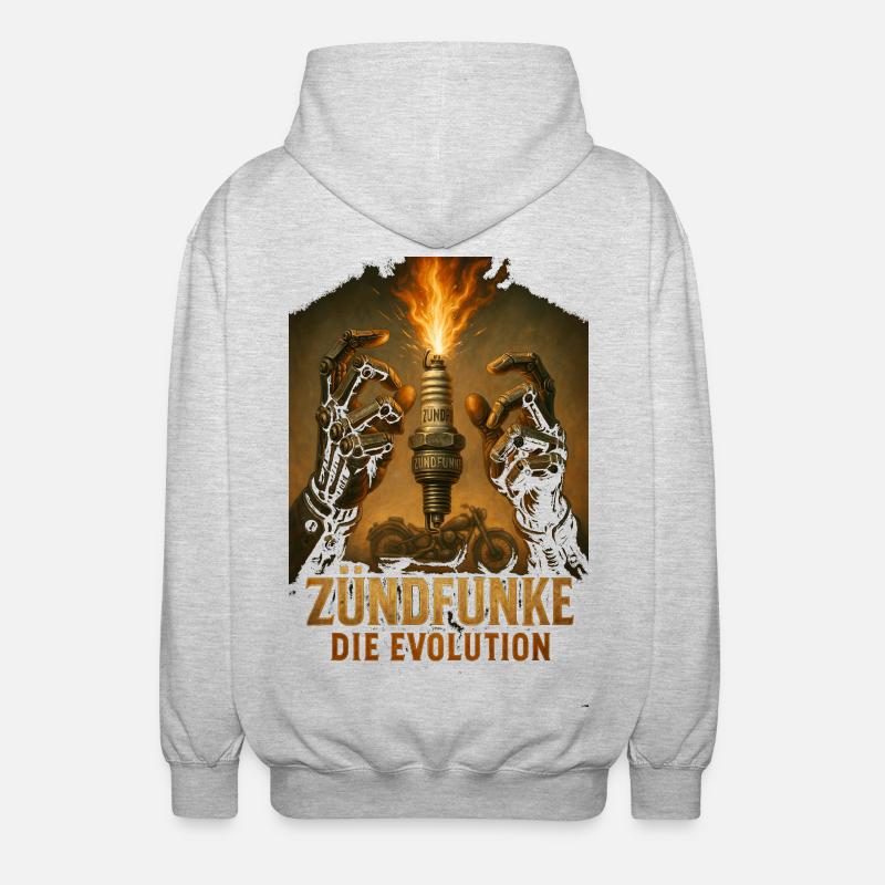 ZÜNDFUNKE – L’évolution - Veste à capuche unisexe - gris clair chiné