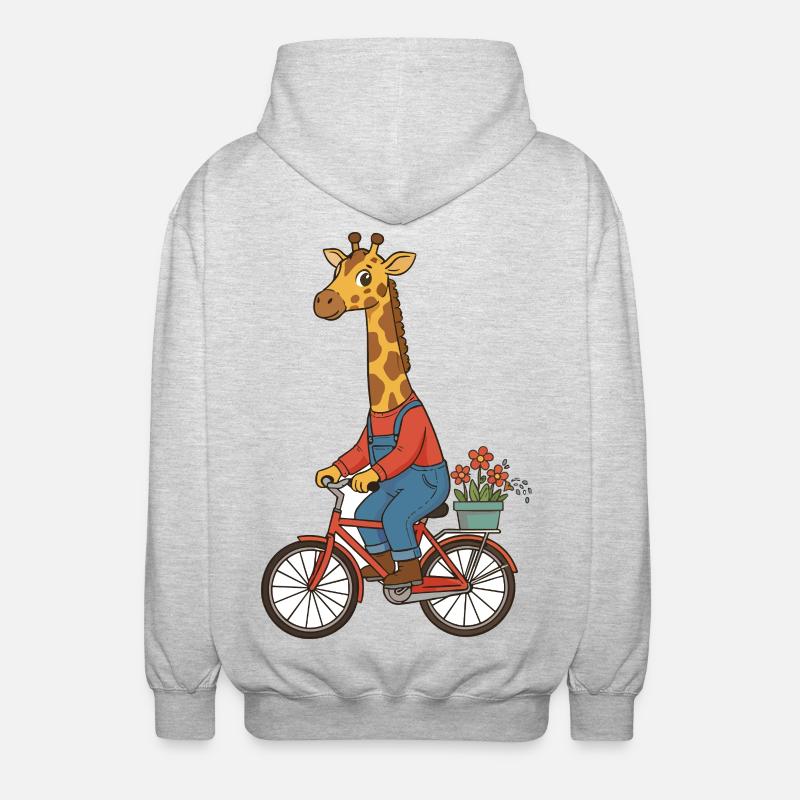 Conception fantaisiste du cavalier girafe - Veste à capuche unisexe - gris clair chiné