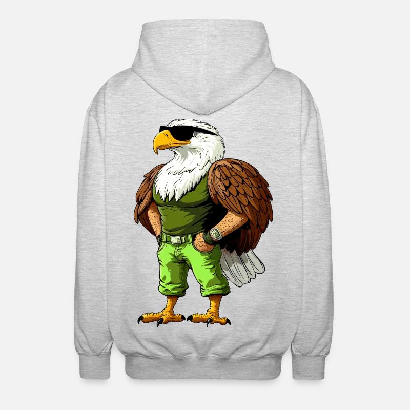 Cooler Adler  - Unisex Kapuzenjacke - Hellgrau meliert