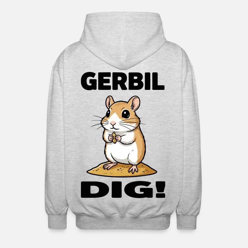 Gerbille Dig Gerbil Rongeur Grain Sable - Veste à capuche unisexe - gris clair chiné