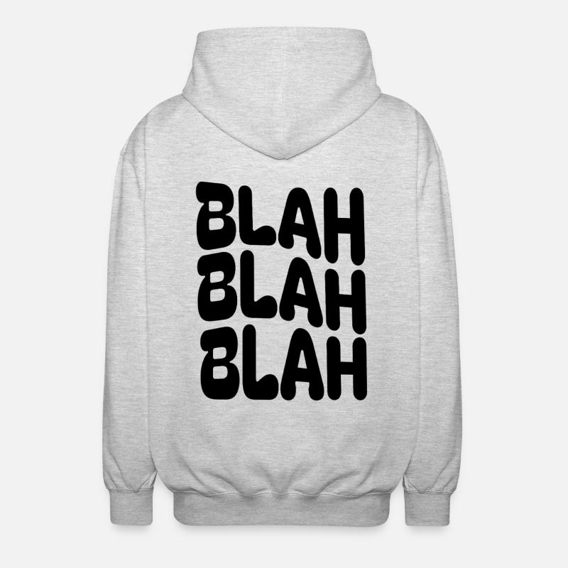 BLAH BLAH BLAH Minimalisches Statement - Unisex Kapuzenjacke - Hellgrau meliert