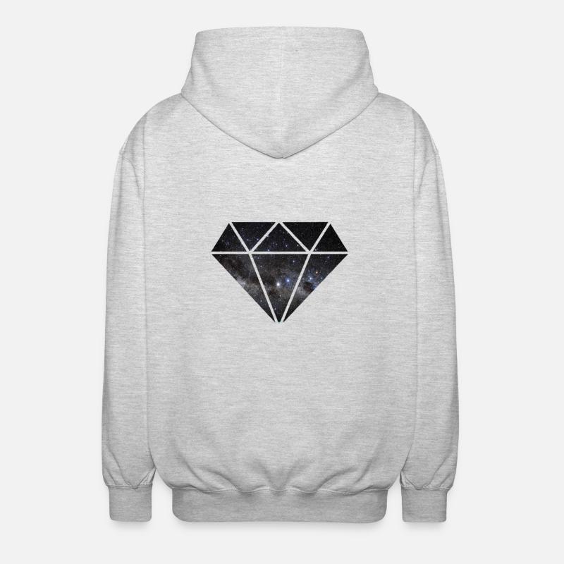Diamant dans l'espace - Veste à capuche unisexe - gris clair chiné