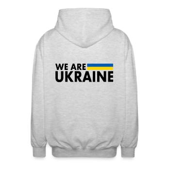 we are ukraine - Veste à capuche unisexe - gris clair chiné - Dos - AI Model Male 185 light (185cm)